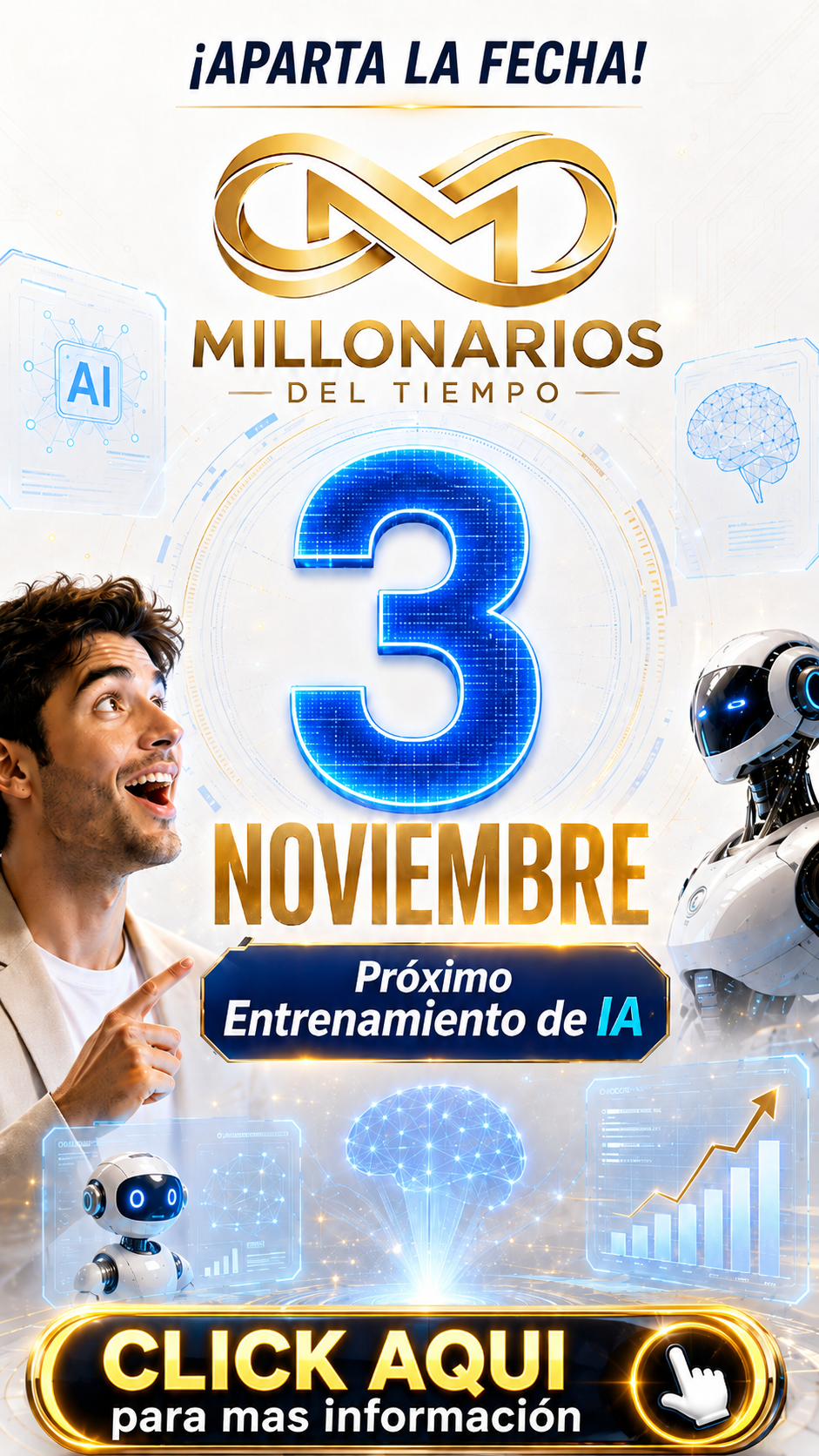 Flyer del Entrenamiento de Inteligencia Artificial: próximo entrenamiento el 3 de noviembre de 2026