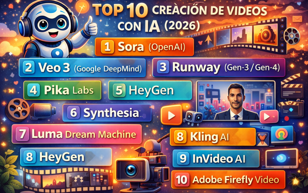 TOP 10 CREACIÓN DE VIDEOS CON IA (Actualizado Febrero 2026)