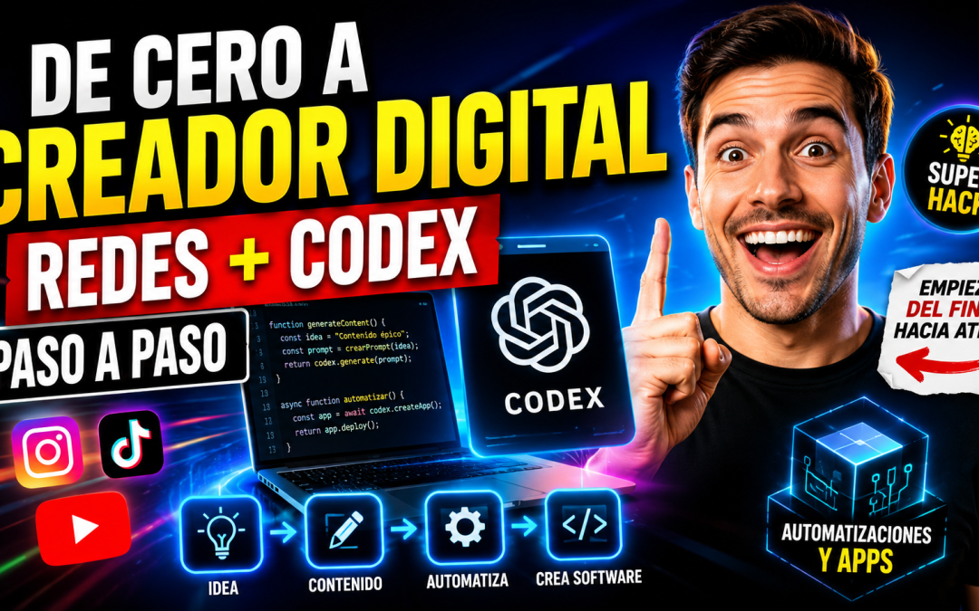 Protegido: 3 De Cero a Creador Digital: Redes Sociales + Codex Paso a Paso, El Super Hack de Prompts que Cambia Todo: Empieza del Final, Automatizaciones y Creacion de Software