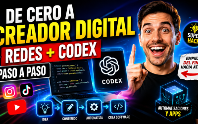 Protegido: 3 De Cero a Creador Digital: Redes Sociales + Codex Paso a Paso, El Super Hack de Prompts que Cambia Todo: Empieza del Final, Automatizaciones y Creacion de Software